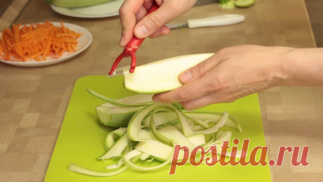 Молодые кабачки за 10 минут - кабачковая лапша рецепт с фото