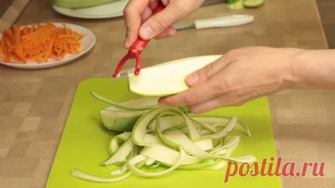 Молодые кабачки за 10 минут - кабачковая лапша рецепт с фото