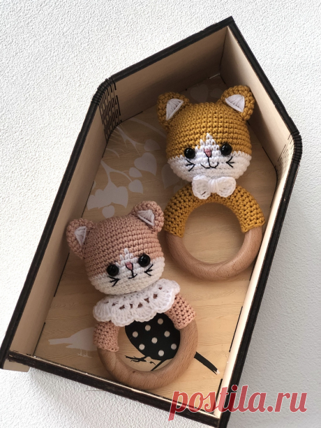 Вязание крючком котиков - амигуруми игрушка для детей до 1 года - схема, описание от Винеры Эйер