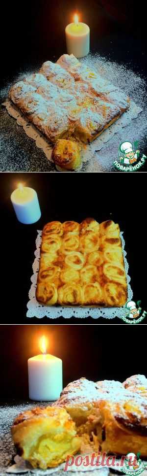 Слоёный пирог с кокосовым кремом и ананасом - кулинарный рецепт