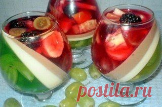 ЖЕЛАТИНА ДЛЯ ЗДОРОВЬЯ С ТВОРОГОМ И ФРУКТАМИ