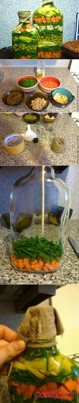 (+1) - Для кухни: Декоративная бутылочка с овощами | СДЕЛАЙ САМ!