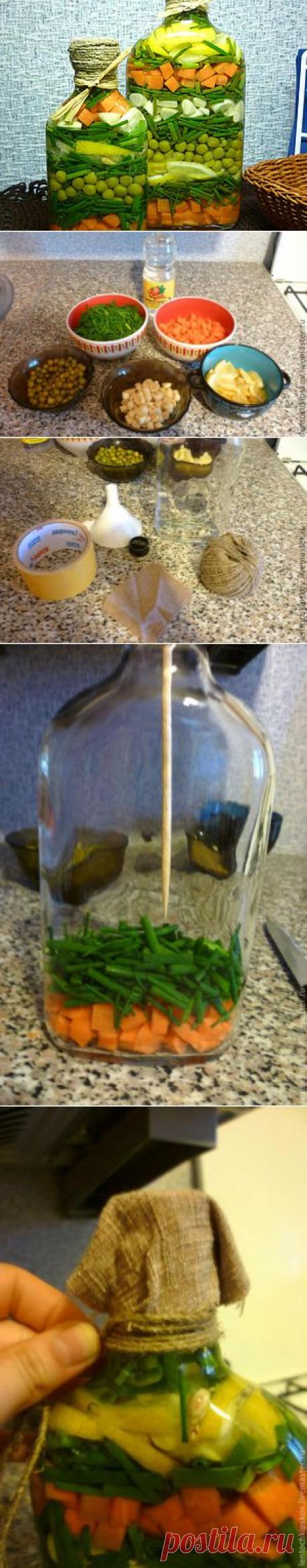 (+1) - Для кухни: Декоративная бутылочка с овощами | СДЕЛАЙ САМ!