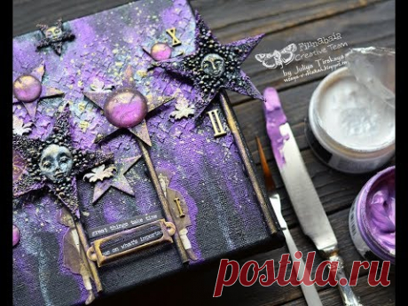 Mixed Media Canvas with Icing Pastes by Juliya