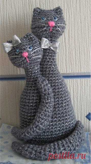 Сердце кот крючком, кот валентинка, неразлучники, схема, описание
