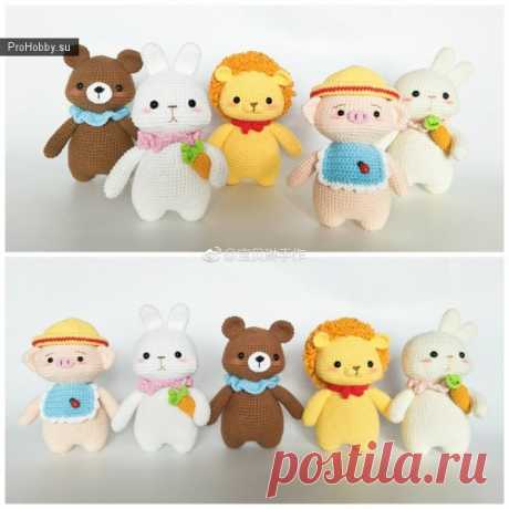 Игрушки по одной схеме / Вязание игрушек / ProHobby.su | Вязание игрушек спицами и крючком для начинающих, мастер классы, схемы вязания