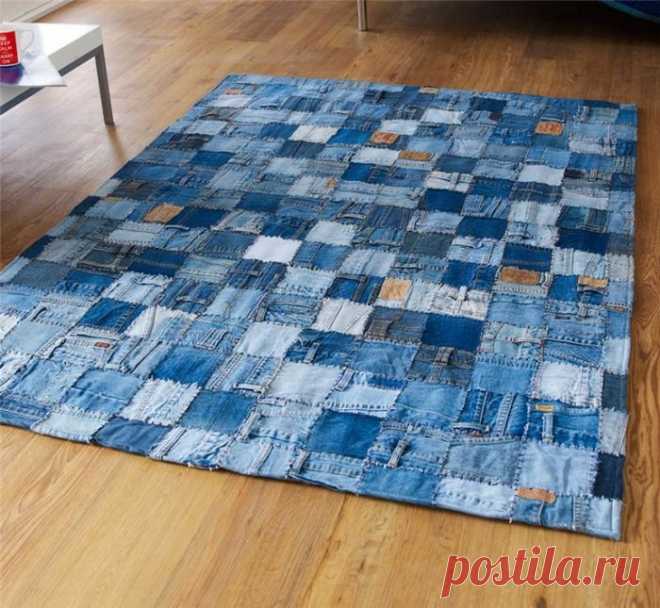 Уютные идеи ковров из старых джинсов — Сделай сам, идеи для творчества - DIY Ideas