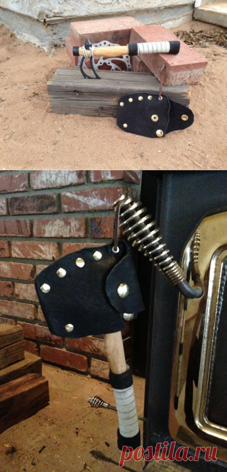 Небольшой походный топорик из велосипедного тормозного диска