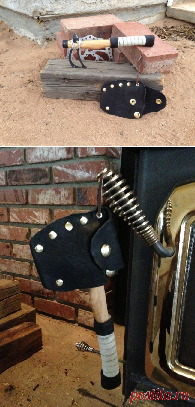 Небольшой походный топорик из велосипедного тормозного диска