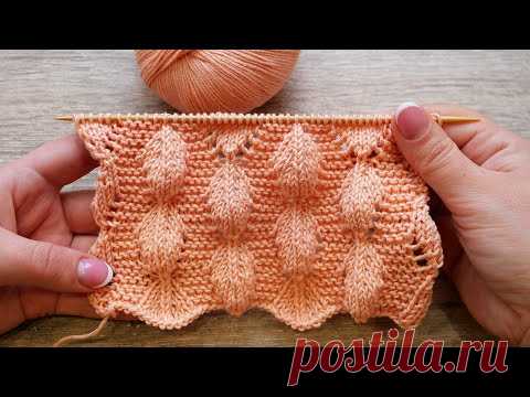 3D узор «Листопад» спицами 🍂 «Leaf fall» knitting pattern