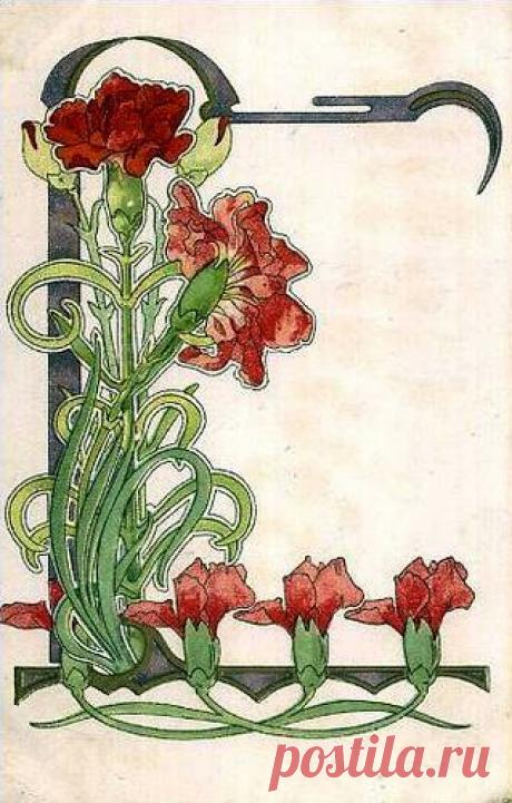 (723) Art Noveau Carnations, via mpt.1607 | Ilustración (Ilustration)