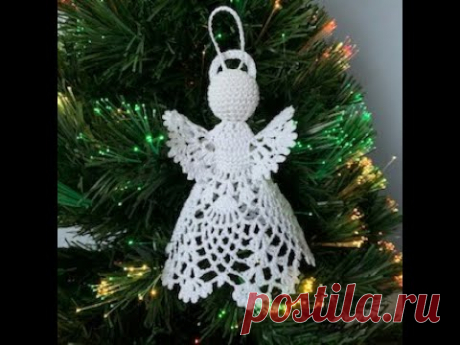 Ажурный ангел крючком. How to crochet a Christmas angel.