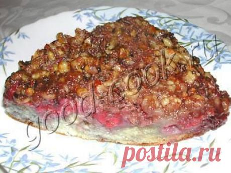 Хорошая кухня - перевернутый пирог с орехами и вишней. Кулинарная книга рецептов. Салаты, выпечка.