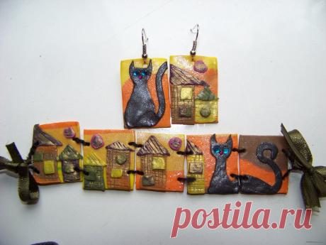 Комплект украшений Городские кошки HAND MADE SURPRISE
