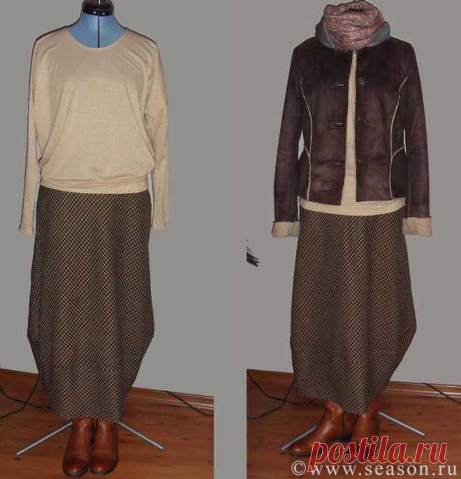 Юбка силуэта "буль" из твида. Мастер-класс.