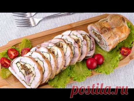 🍗Куриный Рулет (из целой курицы) с Адыгейским сыром и Грибами на праздничный стол😋