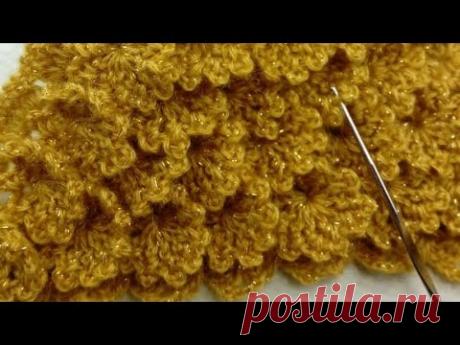 Новый ☝️узор для шали "Осенний🍁🍂 листопад "крючком👆