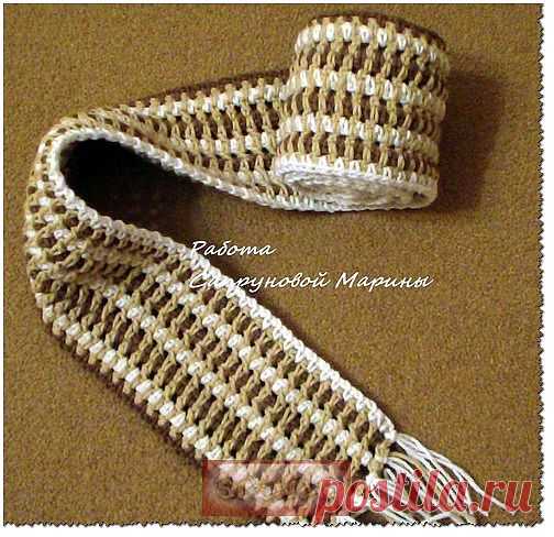 Плед и шарфик одинаковым очень простым узором крючком.