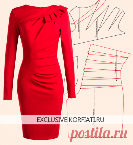 Выкройка платья сложного кроя от Анастасии Корфиати