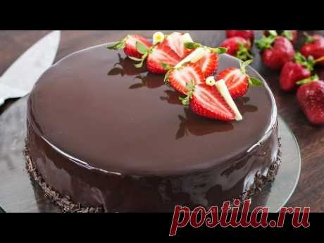 Strawberry Chocolate Mirror Cake