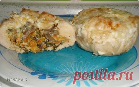 Любителям курочки) Куриные бомбочки с грибной начинкой
