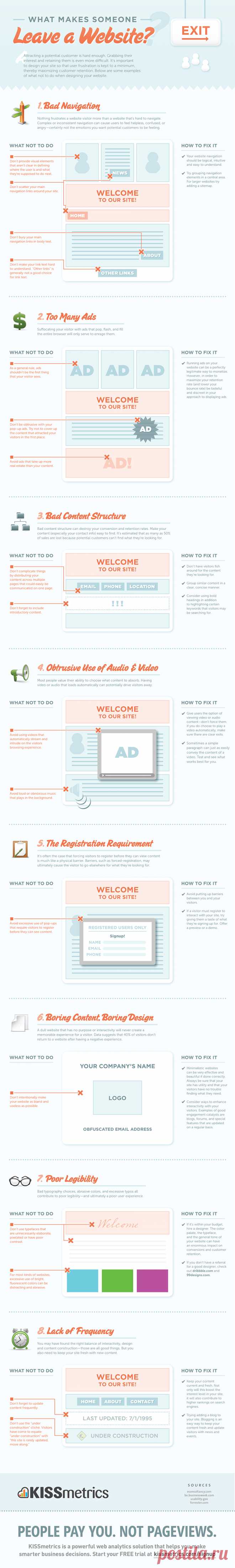 8 Web Design Blunders That Make People Leave Your Website
8 ошибок веб-дизайна, которые заставляют людей покидать ваш сайт