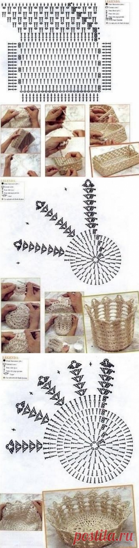 Схемы корзинок крючком