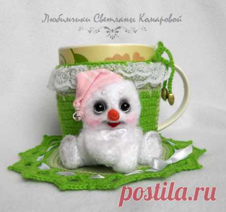 Снеговик(чехол на кружку) - Ярмарка Мастеров - ручная работа, handmade