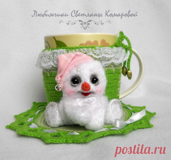 Снеговик(чехол на кружку) - Ярмарка Мастеров - ручная работа, handmade