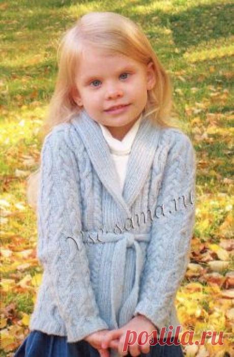 Кардиган с косами из бобинной пряжи