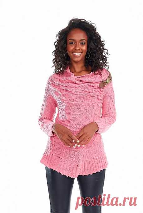 Casaco de Tricô Rosa com Fio Harmony - Blog do Bazar Horizonte