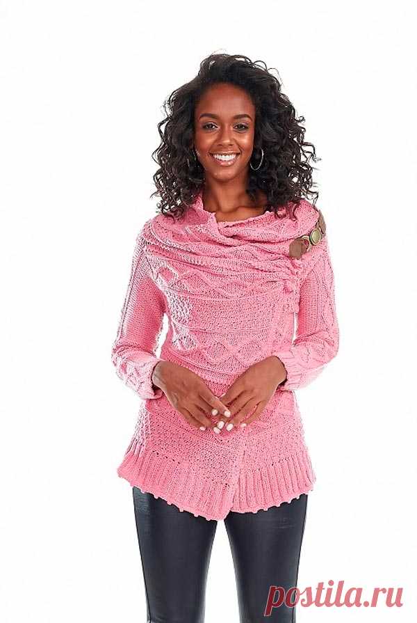 Casaco de Tricô Rosa com Fio Harmony - Blog do Bazar Horizonte