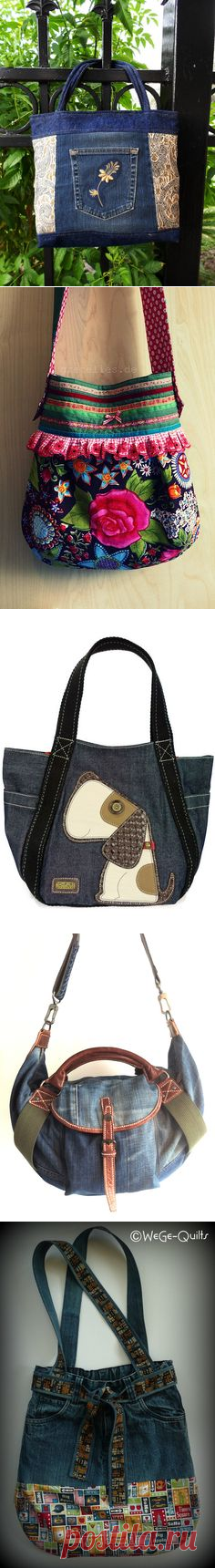 Eco friendly /Repurposed denim tote handbag styllish by Apopsis, $50.00 | Bags Denim
