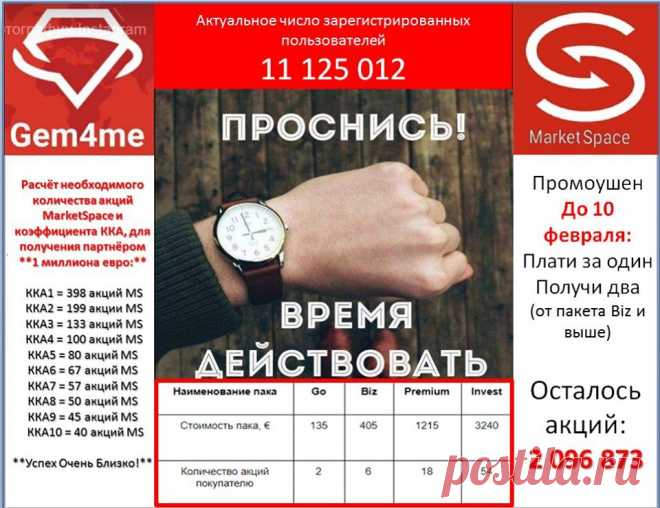 #Gem4me+MarketSpace
Сегодня ещё есть возможность успеть стать совладельцем огромного международного холдинга. Это единственная в мире компания, которая предлагает обычным людям стать легальными совладельцами перспективного международного проекта и создать фамильный капитал!
Присоединяйтесь!!!
Выходите на связь. Помогу разобраться в проекте.
Дополнительную информацию вы можете получить в своем бизнес кабинете - регистрация бесплатная