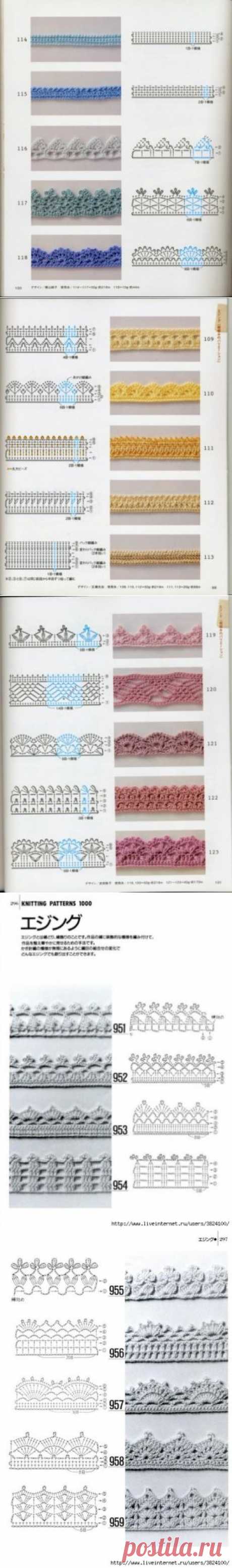Вязание кромки, каймы крючком фото и схемы (из интернета) / Вязание крючком / Вязание крючком для начинающих
