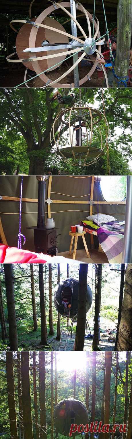 Висячая палатка для комфортного пребывания в лесу