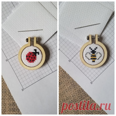 Counted Cross Stitch Ladybug and Bumblebee Minis 2 Patterns PDF Download - Etsy España