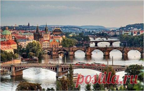 Мосты через реку Влтава, Прага, Чехия