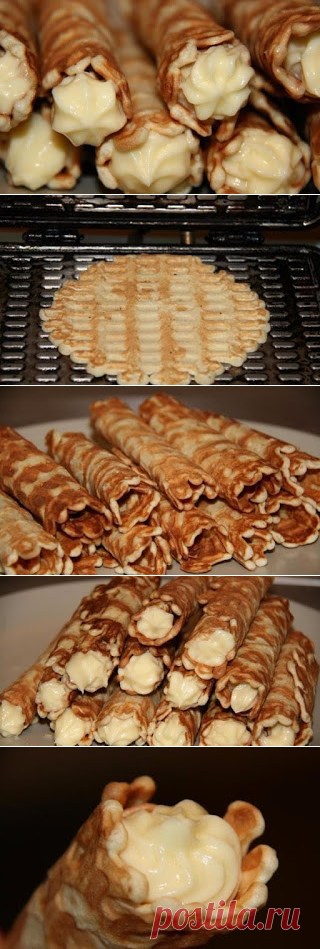 Самые вкусные рецепты: Вафельные трубочки