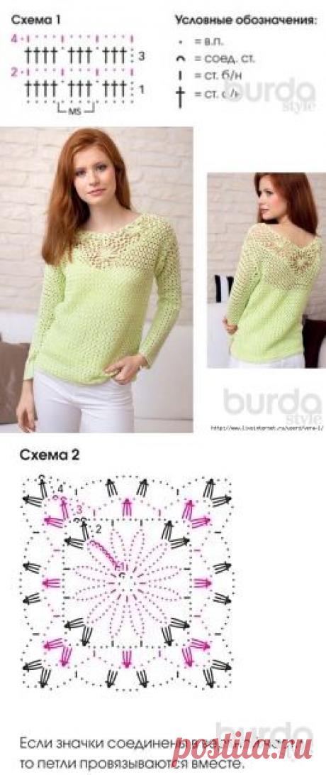 сообщение VERA-L : Джемпер с ажурной V-образной вставкой (09:37 05-10-2015) [5038720/373428425] - allavict2008@mail.ru - Почта Mail.Ru