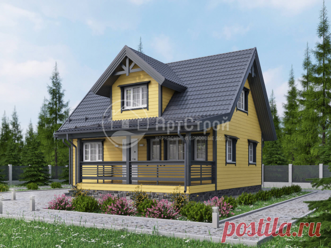 Каркасный дом 7,0х9,0 «БЕРГЕН»