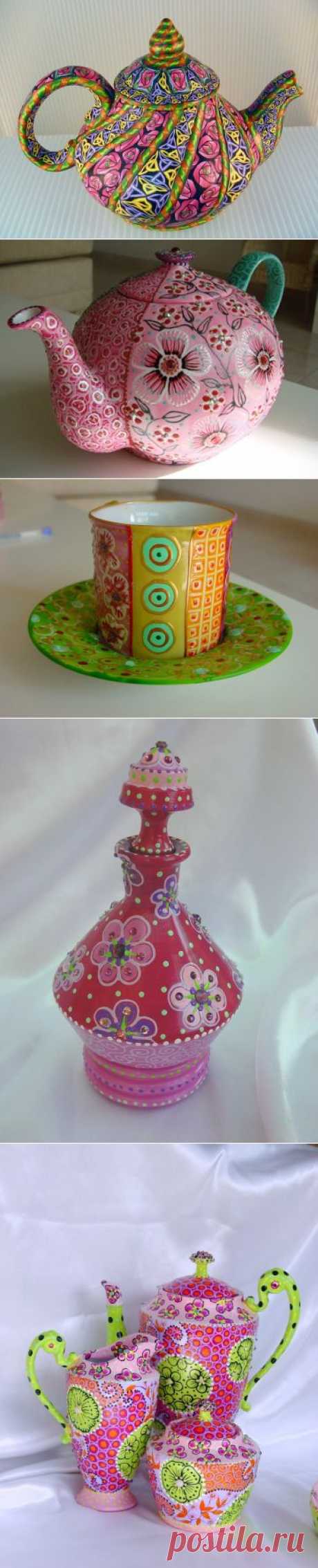 Роспись посуды акриловыми красками