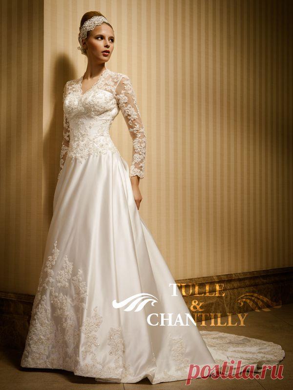 Morning -Classic A-line Vintage Wedding Dress with Sleeves [TBQW036] - $520.00 : Custom Made Wedding, Prom, Evening Dresses Online | Tulle & Chantilly