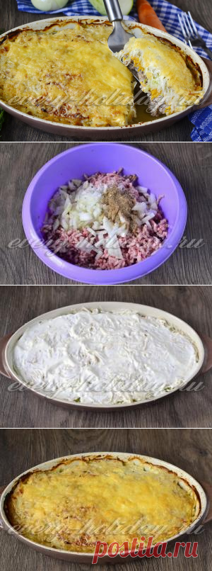 Запеканка из кабачков и картофеля с фаршем в духовке, рецепт с фото