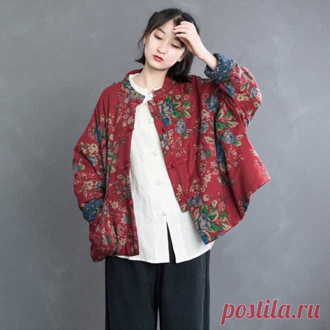 Ретро этническая цветочная зимняя хлопковая куртка Пол: Женский Тип изделия: Куртка / Пальто Материал: Хлопок Тип узора: Цветочный Тема: Зима / Осень Повод: Выход в свет, Повседневный стиль: Повседневный, Ретро, ​​Этнический Размер: Один размер Длина: 61.00 см / 24.02 ''Бюст: 170.00 см / 66.93 