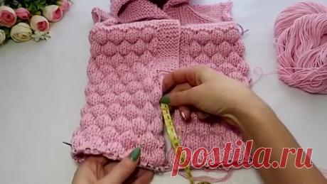 Детский комбинезон спицами. Реглан сверху. Мастер класс