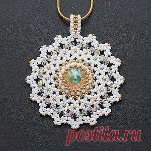 кулон "Снежинка" | biser.info - всё о бисере и бисерном творчестве