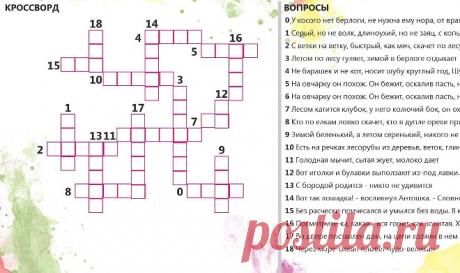 Кроссворд - Животный мир - Детские видеоклипы
