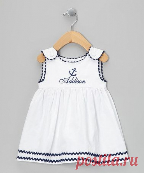 White &amp; Navy Anchor Personalized Jumper - Infant, Toddler &amp; Girls