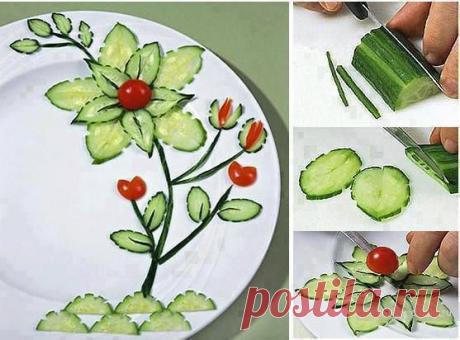 Цветок из огурцов, фото - карвинг / Карвинг из овощей и фруктов - фото, видео для начинающих / КлуКлу. Рукоделие - бисероплетение, квиллинг, вышивка крестом, вязание